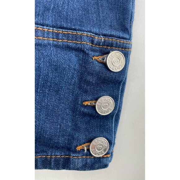 Escada Sport Women’s Denim Cropped Button Accent Jeans Size 38 Made In Italy - Picture 4 of 10